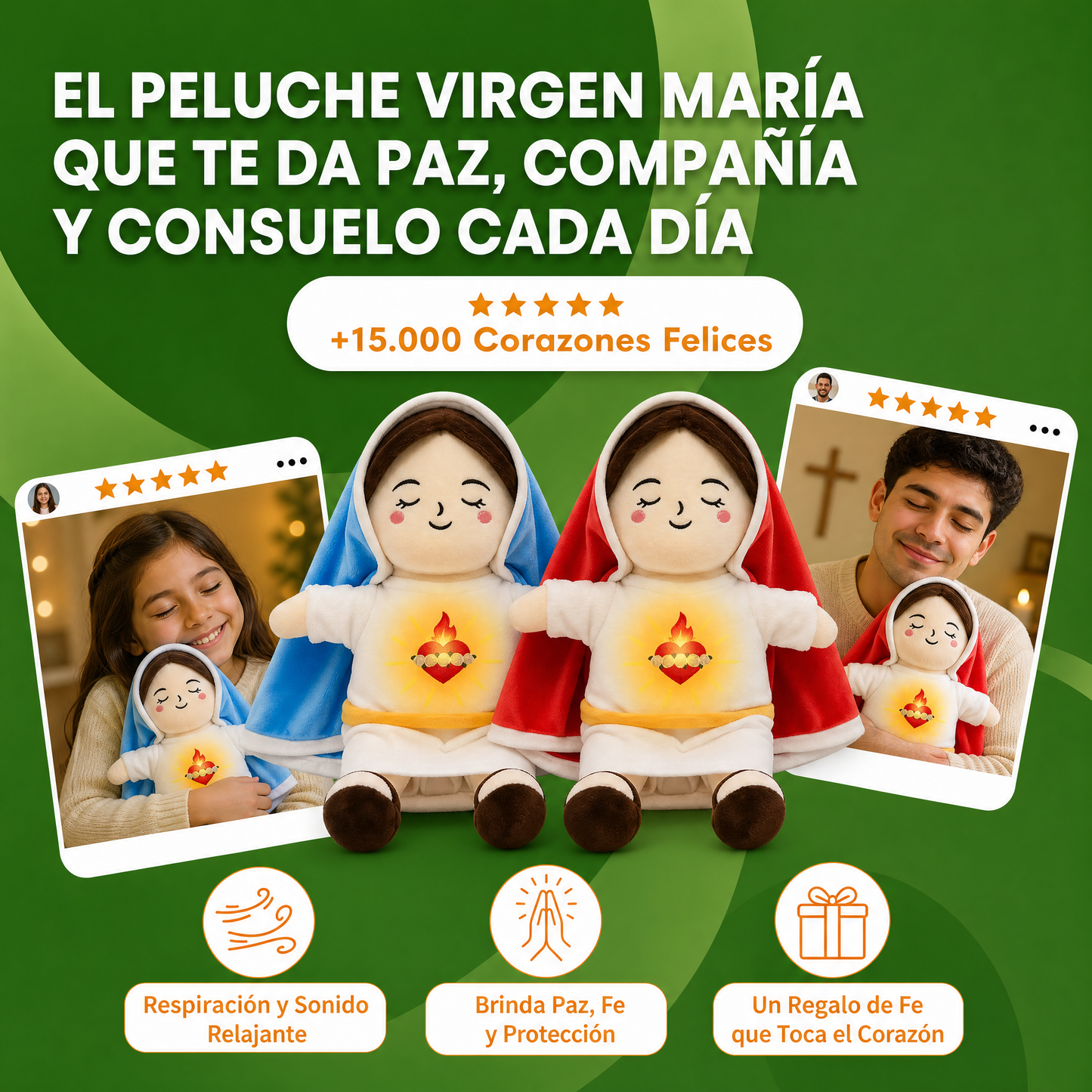 Peluche Virgen Maria con Respiración y Sonido - Felpy™